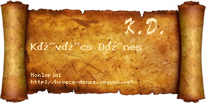 Kövécs Dénes névjegykártya