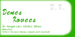 denes kovecs business card